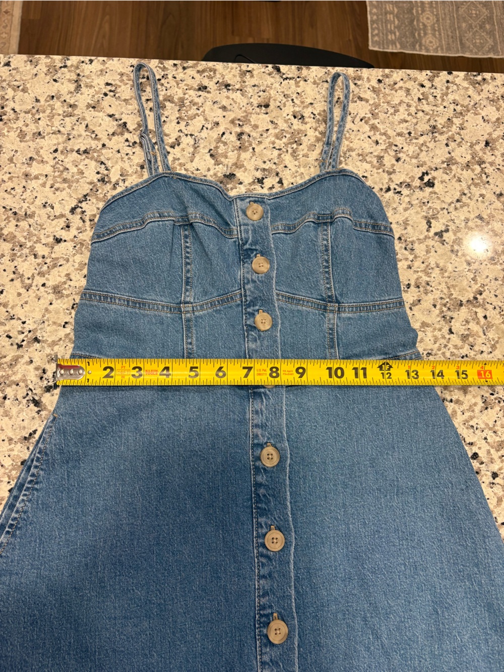 Universal Thread Denim Corset Midi A-Line Dress Button 90s Women’s size S Indigo - Picture 10 of 11